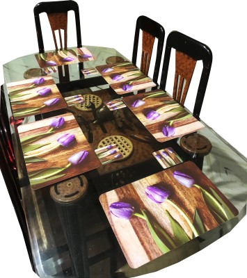 LaVichitra Cut Corner Pack of 12 Table Placemat(Multicolor, PVC)