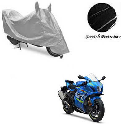 GoldCartz Waterproof Two Wheeler Cover for Suzuki(GSX, Silver)