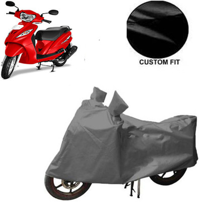 MOTOWORLD Waterproof Two Wheeler Cover for TVS(Wego, Grey)