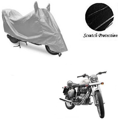 GoldCartz Waterproof Two Wheeler Cover for Royal Enfield(Bullet 350, Silver)