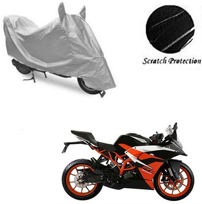 GoldCartz Waterproof Two Wheeler Cover for KTM(RC 200, Silver)