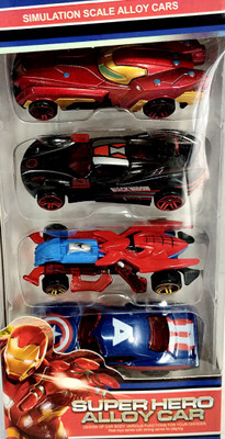 Richuzers Simulation Scale Avenger Super Hero Alloy Metal Die Cast Car Set of 4(Multicolor)