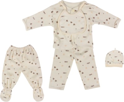 ICABLE Baby Boys & Baby Girls Casual Top Pyjama(Beige)