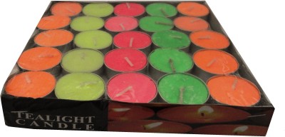Devinez Smokless Tealight Candles Candle(Multicolor, Pack of 100)