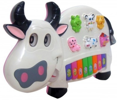 Haulsale Cow Shaped Musical Piano|3 Modes Animal Sounds,Flashing Lights,Amazing Music141(Multicolor)
