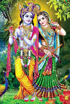 Lord Radha Krishna Religious Waterproof Vinyl Sticker Poster || (24X18 inches) btcan2029-2 Fine Art Print(18 inch X 24 inch, Rolled)