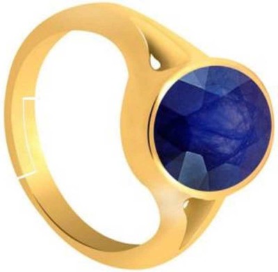 Vinayak Pooja Bhandar Copper Sapphire Gold Plating Ring 4.5Carat (5 ratti) Copper Sapphire Gold Plated Ring