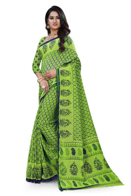 Vimalnath Synthetics Printed Daily Wear Georgette Saree(Green)