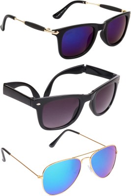 CRIBA Wayfarer, Wrap-around, Aviator Sunglasses(For Men & Women, Multicolor)