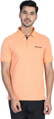 OFF LIMITS Solid Men Polo Neck Orange T-Shirt
