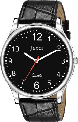 Jaxer JXRM2147 Black Dial and Black Leather Strap Analog Watch  - For Men