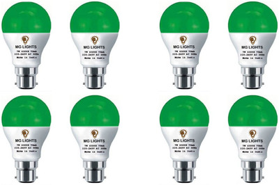 mg lights 7 W Basic Arbitrary B22 LED Bulb(Green, Pack of 8)
