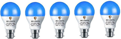 mg lights 7 W Basic Arbitrary B22 LED Bulb(Blue, Pack of 5)