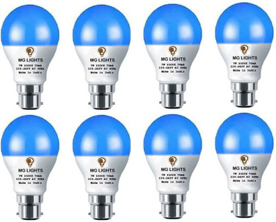 mg lights 7 W Basic Arbitrary B22 LED Bulb(Blue, Pack of 8)