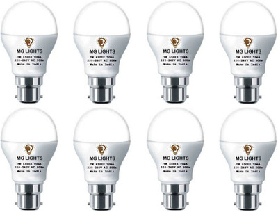 mg lights 7 W Basic Arbitrary B22 LED Bulb(White, Pack of 8)