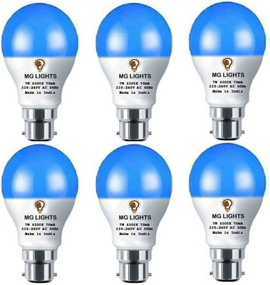 mg lights 7 W Basic Arbitrary B22 LED Bulb(Blue, Pack of 6)