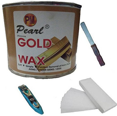 PMPEARL Gold Wax With 30 Strips ,Applicator And Nail Cutter(4 Items in the set)