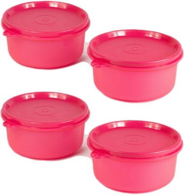 Win Plast Richa Multipurpose Microwave Safe Food Storage Airtight Bowl - 350 ml Plastic Fridge Container(Pack of 4, Pink)