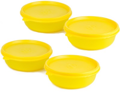 Win Plast Dolz Refrigerator and Food Storage Liquid Tight Bowl - 300 ml Plastic Fridge Container(Pack of 4, Yellow)