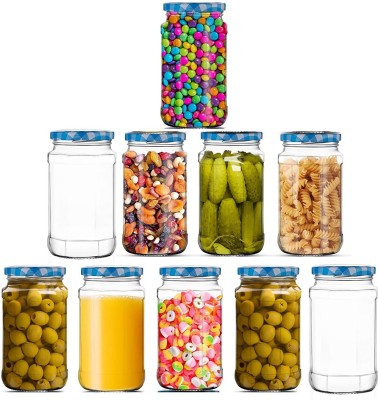 DEEP ENTERPRISE Glass Pickle Jar  - 400 ml(Pack of 10, Multicolor)