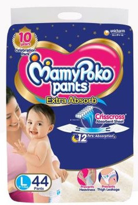 MamyPoko Pants Extra L 44 Absorb Diapers - L(44 Pieces)