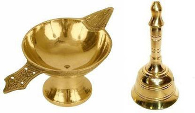SBBCO Brass (Pack of 2) Table Diya Set(Height: 3.34 inch)