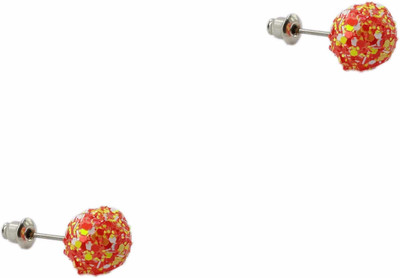 One Personal Care Artistic Rhinestone Flakes Charm, Round, Big, Light Weight, Casual/Office Wear Alloy, Acrylic Stud Earring