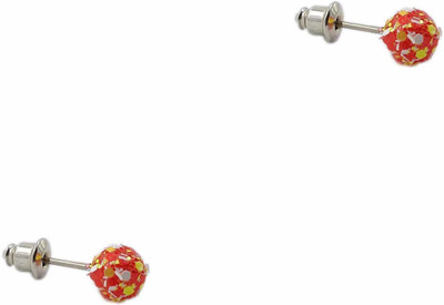 One Personal Care Artistic Rhinestone Flakes Charm, Round, Small, Light Weight, Casual/Office Wear Alloy, Acrylic Stud Earring