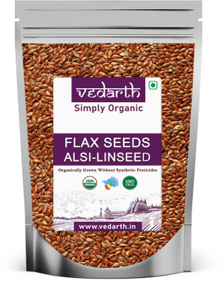 Vedarth Organic Flax Seed / Linseed - Loaded with Omega 3 , Anit Oxidant - Linum Usitatissimum (Alsi) Seed Brown Flax Seeds(500 g)