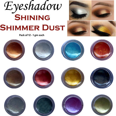 VOZWA 12 Pcs Shining Eyeshadow Shimmer Dust 12 g(Multicolor)