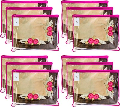 KUBER INDUSTRIES Designer Non Woven 12 Pieces Single Packing Saree Cover Set (Pink)-KUBMART2818 KUBMART02818(Pink)