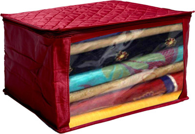 KUBER INDUSTRIES Designer Designer Saree Cover Large Size in Maroon Satin Material with Capacity of Upto 15 Sarees/Wedding Gift (Maroon)-KUBMART2808 KUBMART02808(Maroon)