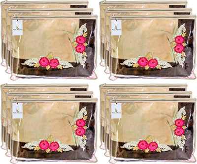 KUBER INDUSTRIES Designer Non Woven 12 Pieces Single Packing Saree Cover Set (Ivory)-KUBMART2828 KUBMART02828(Ivory)