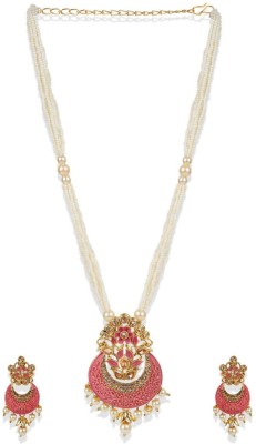 Styylo Jewels Alloy Gold-plated Pink Jewellery Set(Pack of 1)