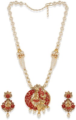 Styylo Jewels Alloy Gold-plated Red Jewellery Set(Pack of 1)