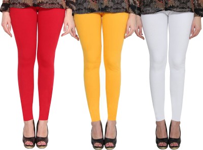 Clarita Ankle Length Ethnic Wear Legging(Red, Yellow, White, Solid)