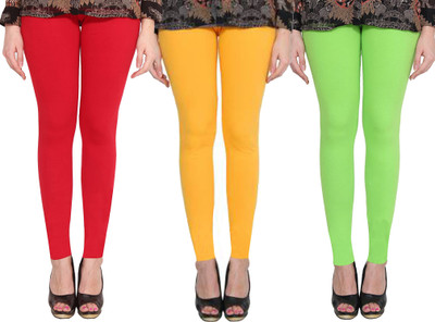 Clarita Ankle Length Ethnic Wear Legging(Red, Yellow, Green, Solid)