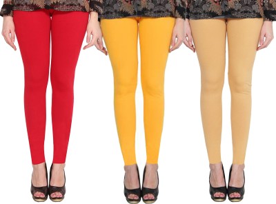 Clarita Ankle Length Ethnic Wear Legging(Red, Yellow, Gold, Solid)