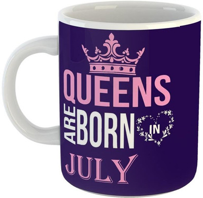 P89M Minion Princess are Born in July Multicolour Coffee with Glossy Finish Vibrant Print 350 ml Capacity Ceramic Coffee Mug(350 ml)