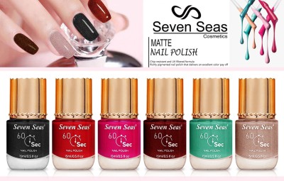 Seven Seas New velvet 60-sec Gel Finish Perfect Nail Polish Combo set 6 combo10(Pack of 6)