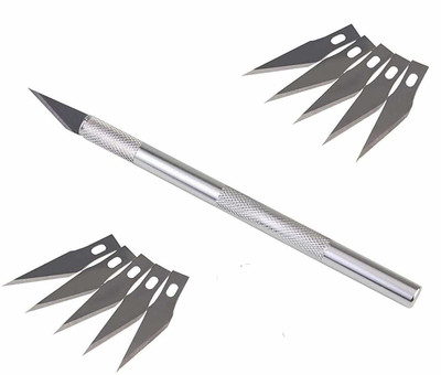 7Q7 Paper Cutter with 10 blades Metal Grip Hand-held Paper Cutter(Set Of 1, Silver)