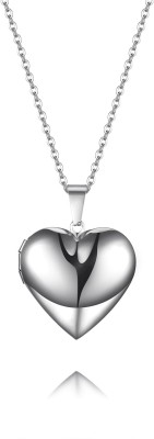 YELLOW CHIMES Jewelry Gold Plated Openable Heart Photo Frame Locket Necklace Pendant Stainless Steel Pendant