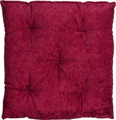 Patiofy Square Shaped Cushion Cotton Solid Cushion Pack of 1(Red)