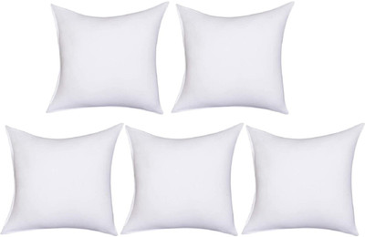 KUBER INDUSTRIES Microfibre Solid Cushion Pack of 5(White)