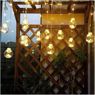 S K Bright 12 LEDs 4.2 m Yellow Steady Ball Rice Lights(Pack of 1)