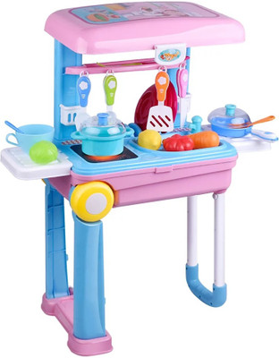 Joy Bukket Trolley Case Pretend Play Toy Kitchen Play Set for Kids with Attractive Design