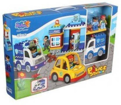 Om Enterprise StaPaw Star Power Police Station Role play Game for Kid’s 49 Pcs Police Car