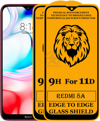 11D Edge To Edge Tempered Glass for Redmi 8a(Pack of 2)