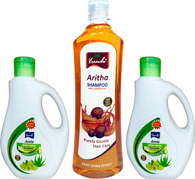 KESUDA smooth and silky Aloevera Amla Shampoo And Aritha Shampoo combo can and Bottol (500ml+500ml+500ml)(1.5 L)