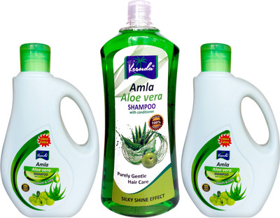 KESUDA smooth and silky Aloevera Amla Shampoo combo can and Bottol (500ml+500ml+1L)(2 L)